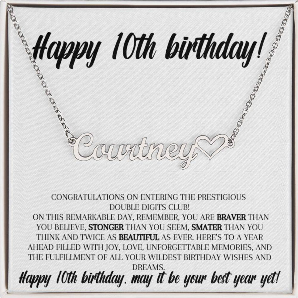 10th Birthday Custom Name Necklace