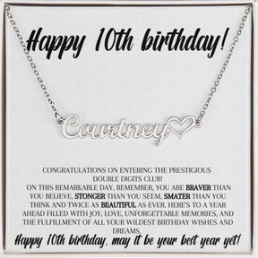 10th Birthday Custom Name Necklace