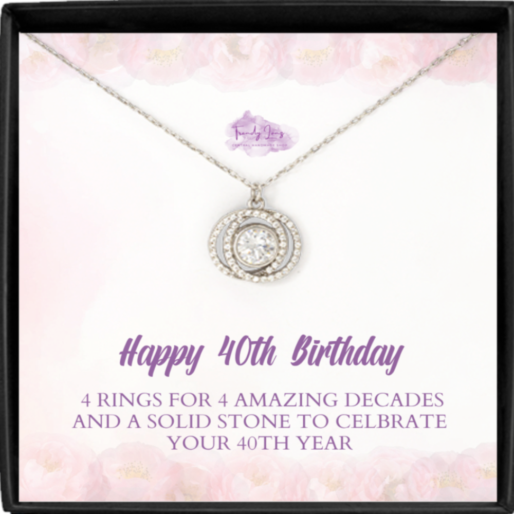 40th Birthday Gift - Double Crystal Necklace