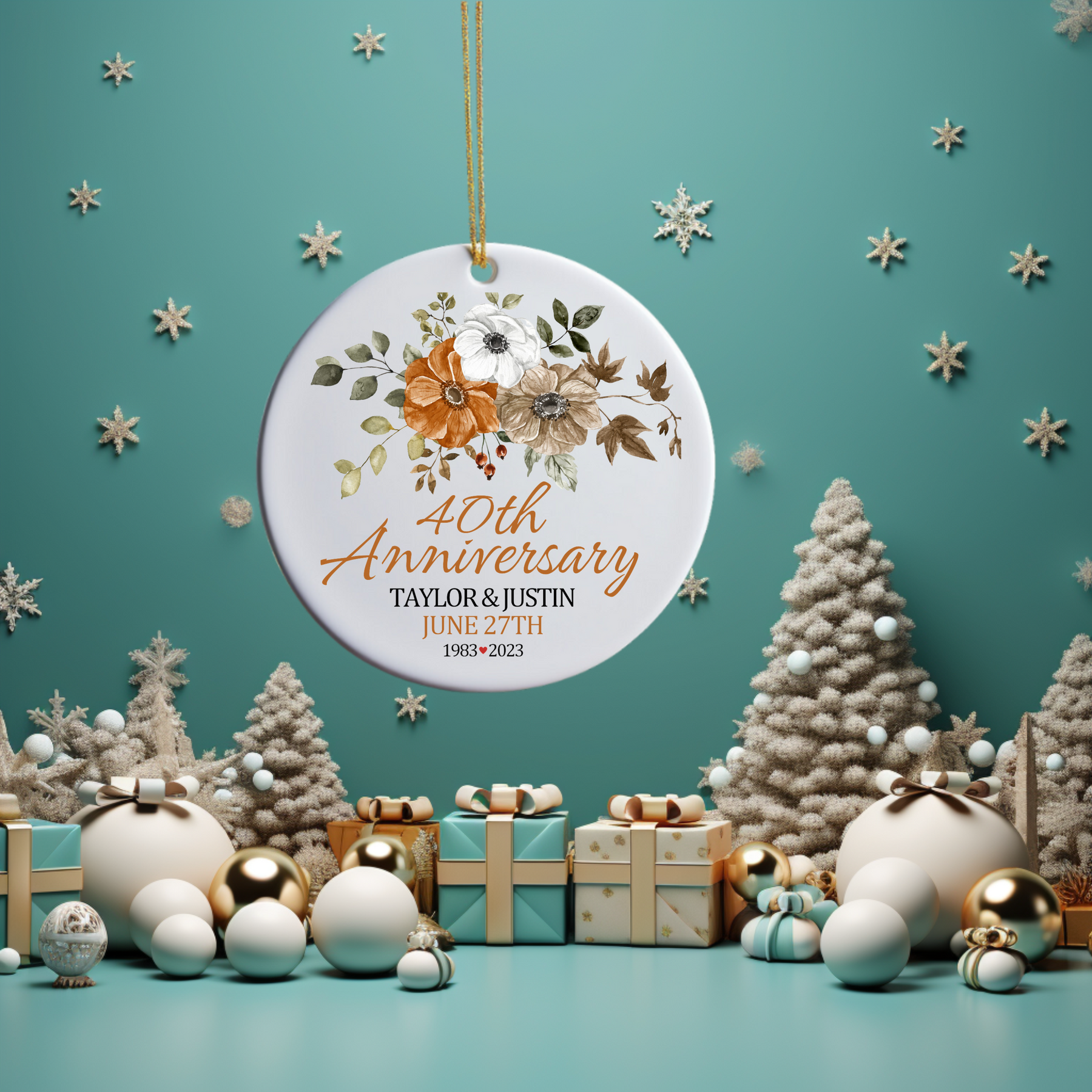 Personalized Anniversary Gift - Couple Anniversary Ornament