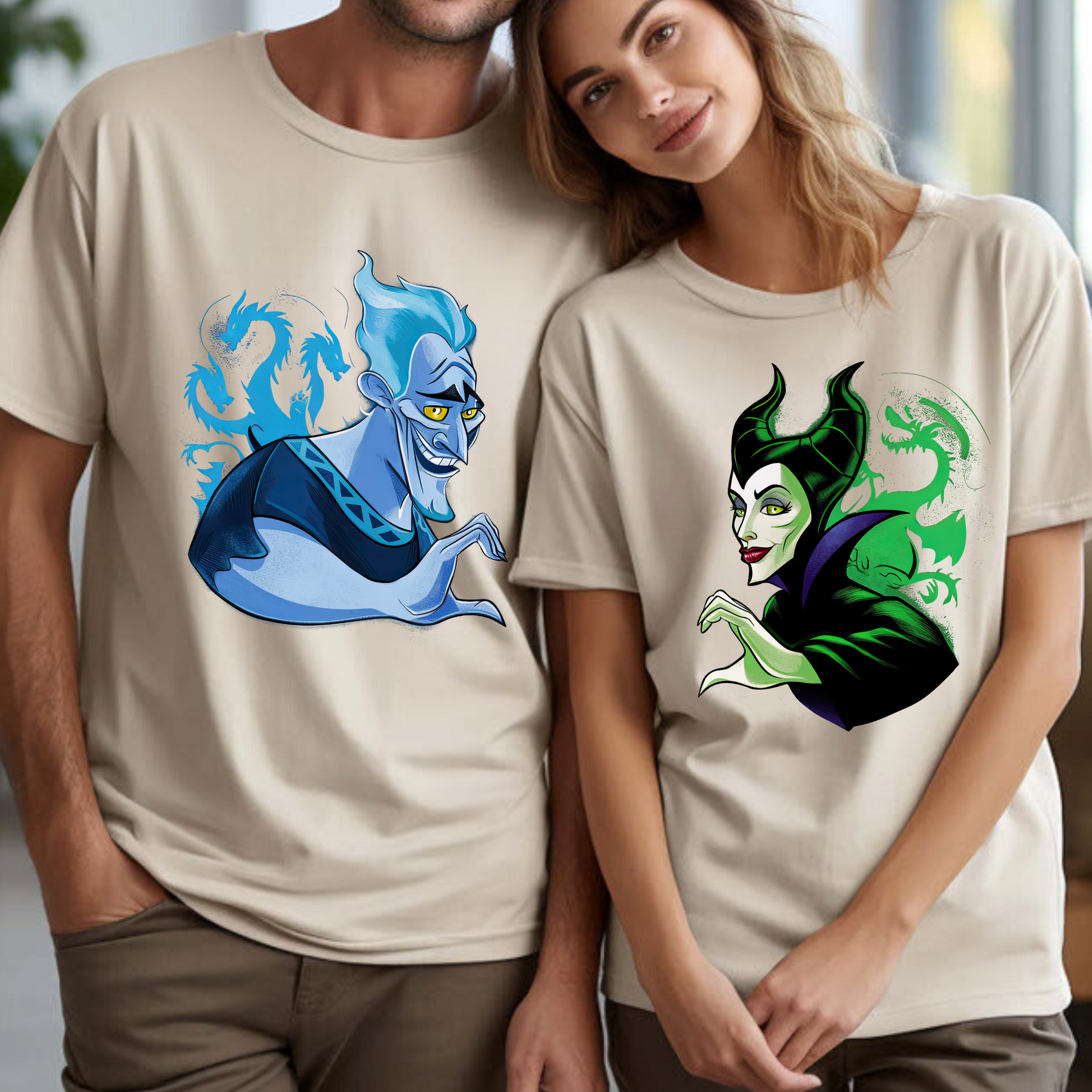 Maleficent And Hades Couple Halloween Shirt - Villian Couple Costume