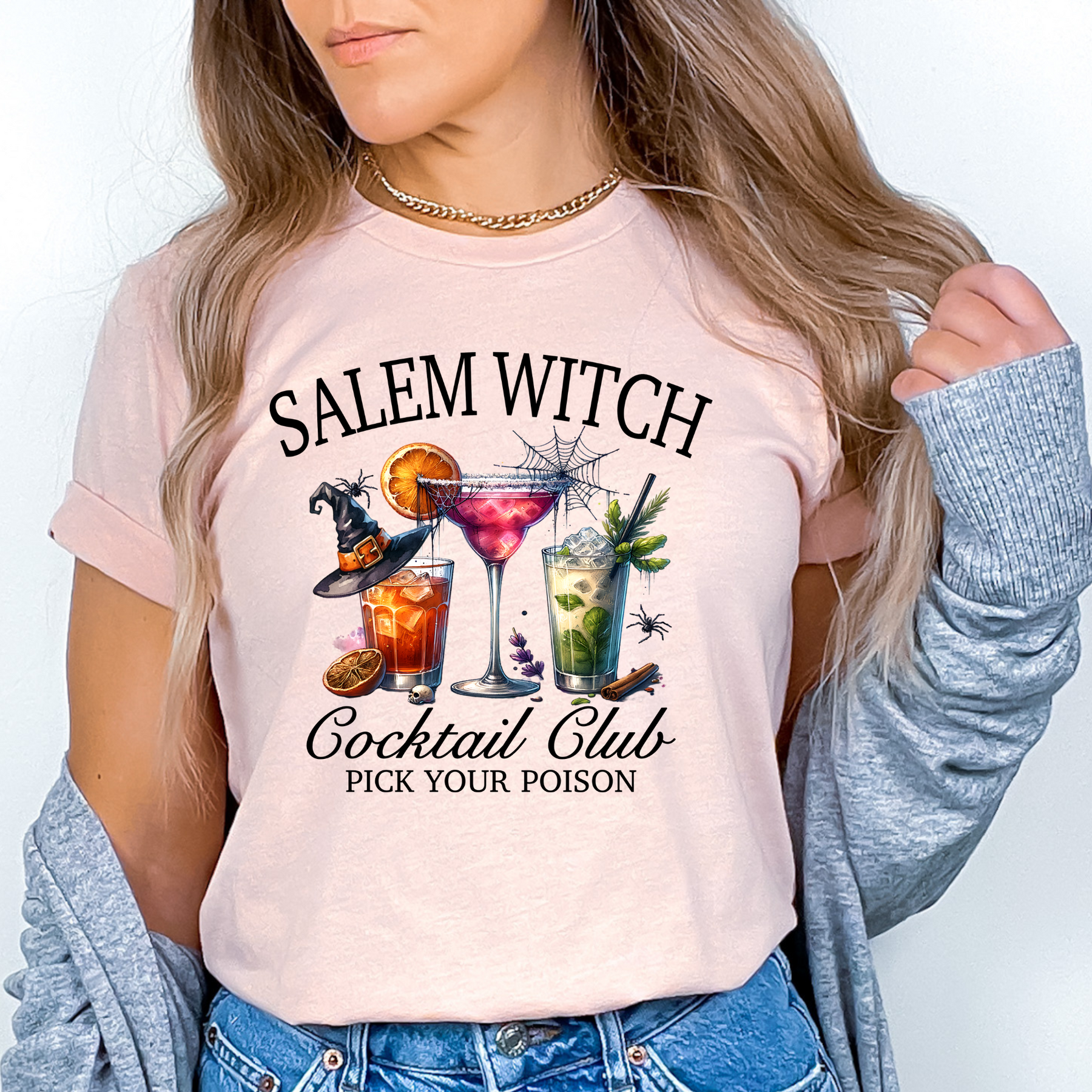 Salem Witch Cocktail Club Salem Witch Shirt For Fall Themed Party Witch Club Shirt It's Spooky Season Yall Salem Witch Sweatshirt Halloween