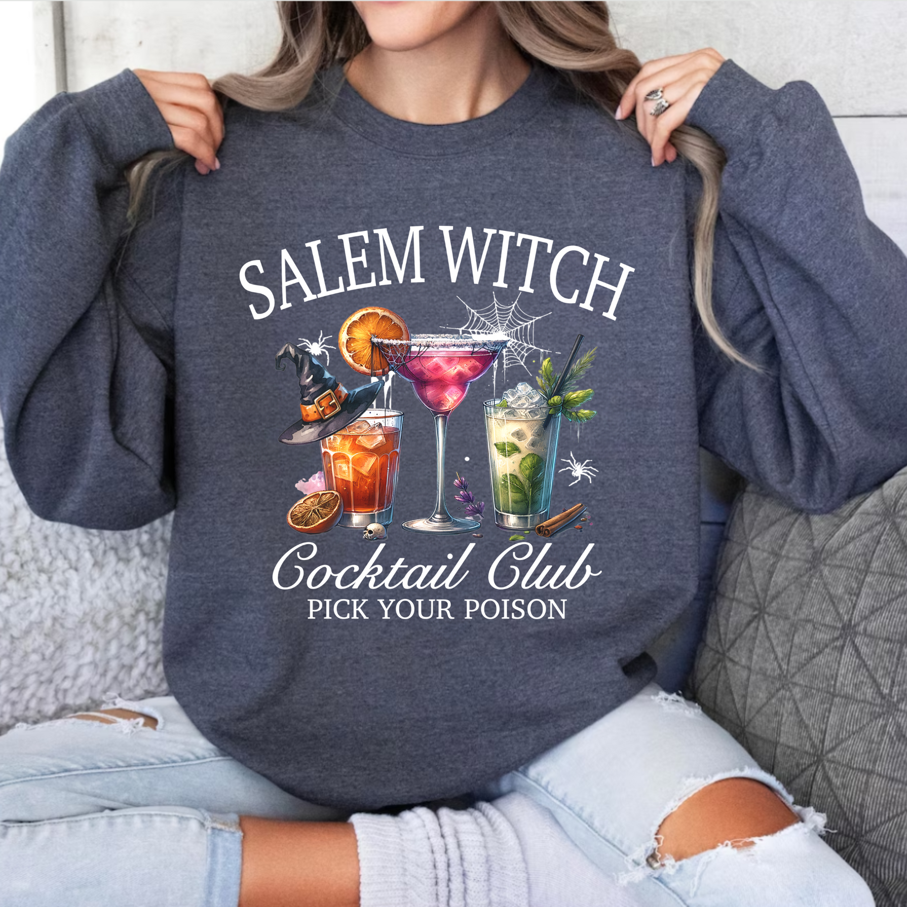 Salem Witch Cocktail Club Salem Witch Shirt For Fall Themed Party Witch Club Shirt It's Spooky Season Yall Salem Witch Sweatshirt Halloween