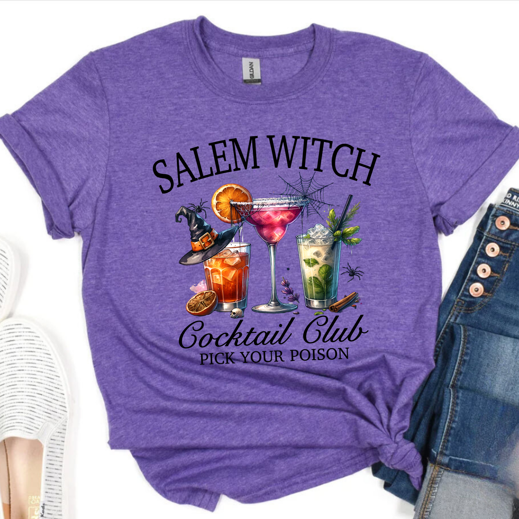 Salem Witch Cocktail Club Salem Witch Shirt For Fall Themed Party Witch Club Shirt It's Spooky Season Yall Salem Witch Sweatshirt Halloween