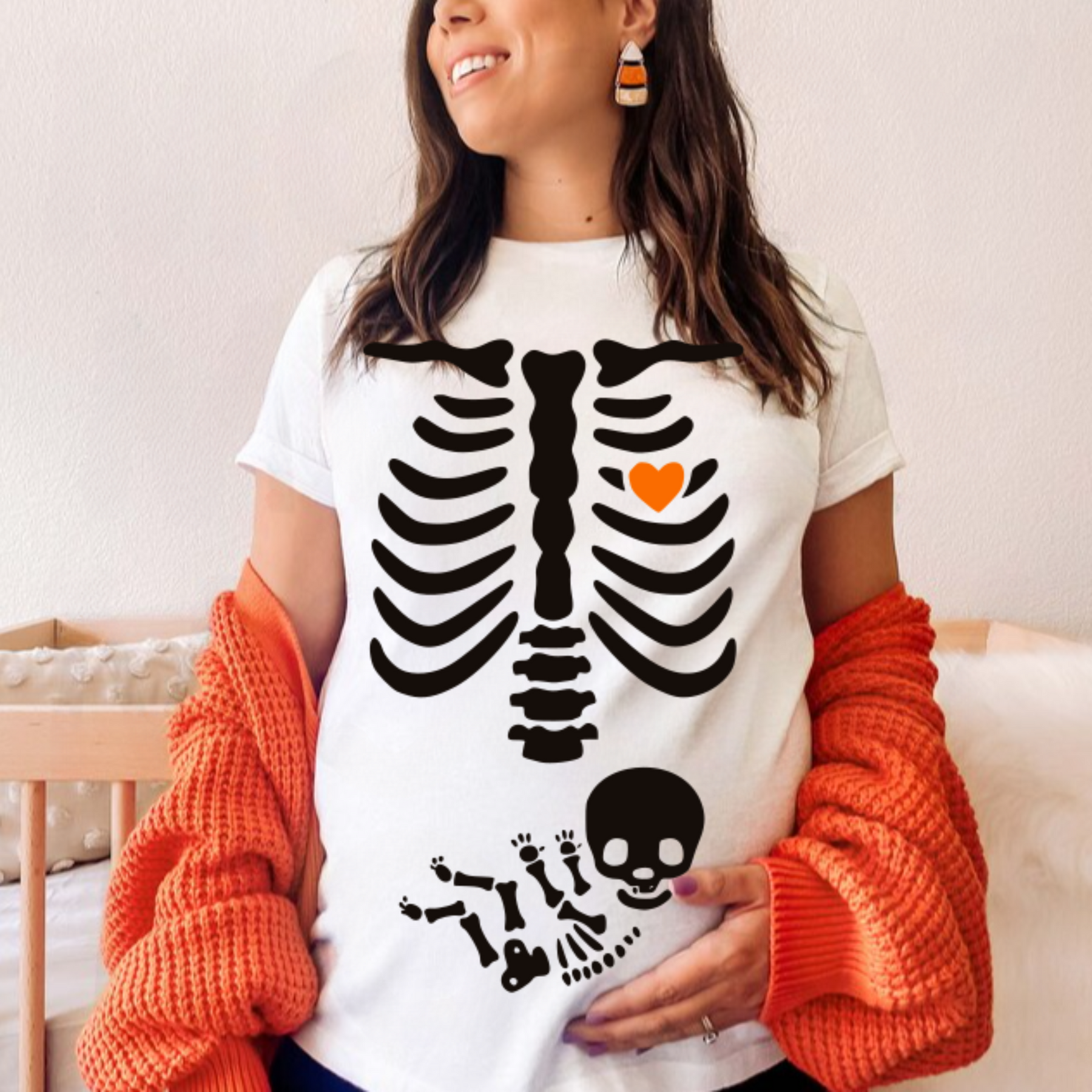 Skeleton Maternity Halloween Costume -  Costume For New Mom