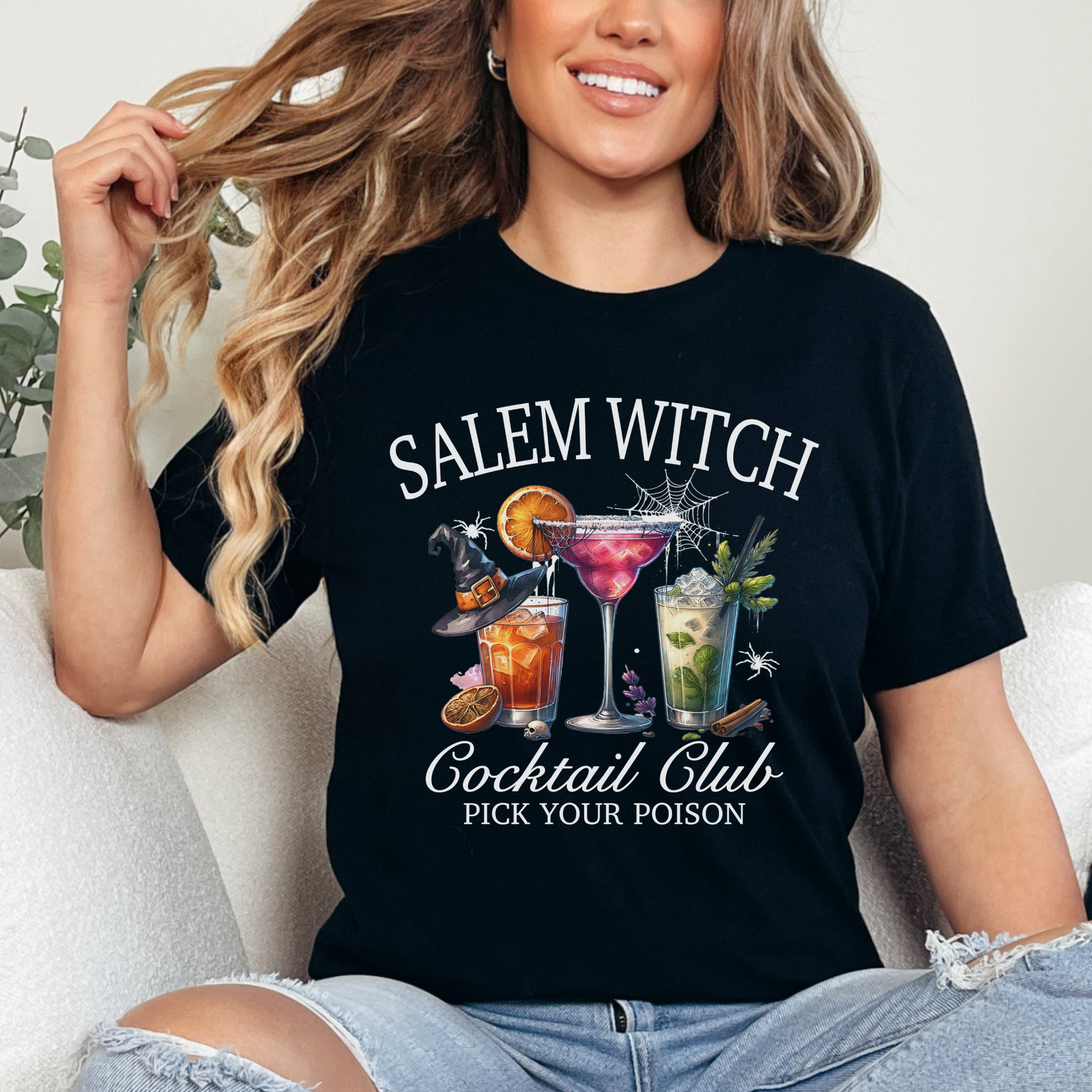 Salem Witch Cocktail Club Salem Witch Shirt For Fall Themed Party Witch Club Shirt It's Spooky Season Yall Salem Witch Sweatshirt Halloween