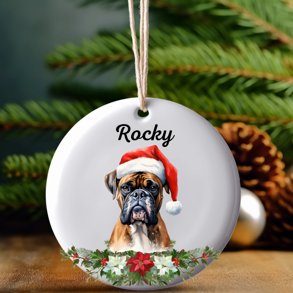 Personalized Dog Breed Ornament With Name - Dog Lover Gift