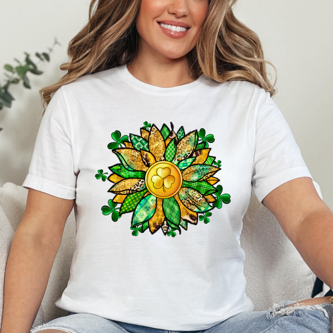 Lucky Shamrock Sunflower Shirt - St. Patrick's Day Gift