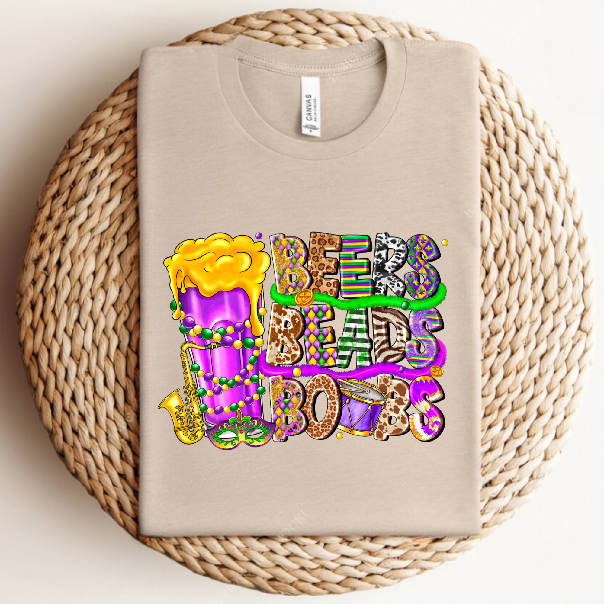 Beers Beads Boobs Shirt - Mardi Gras Festival Gift