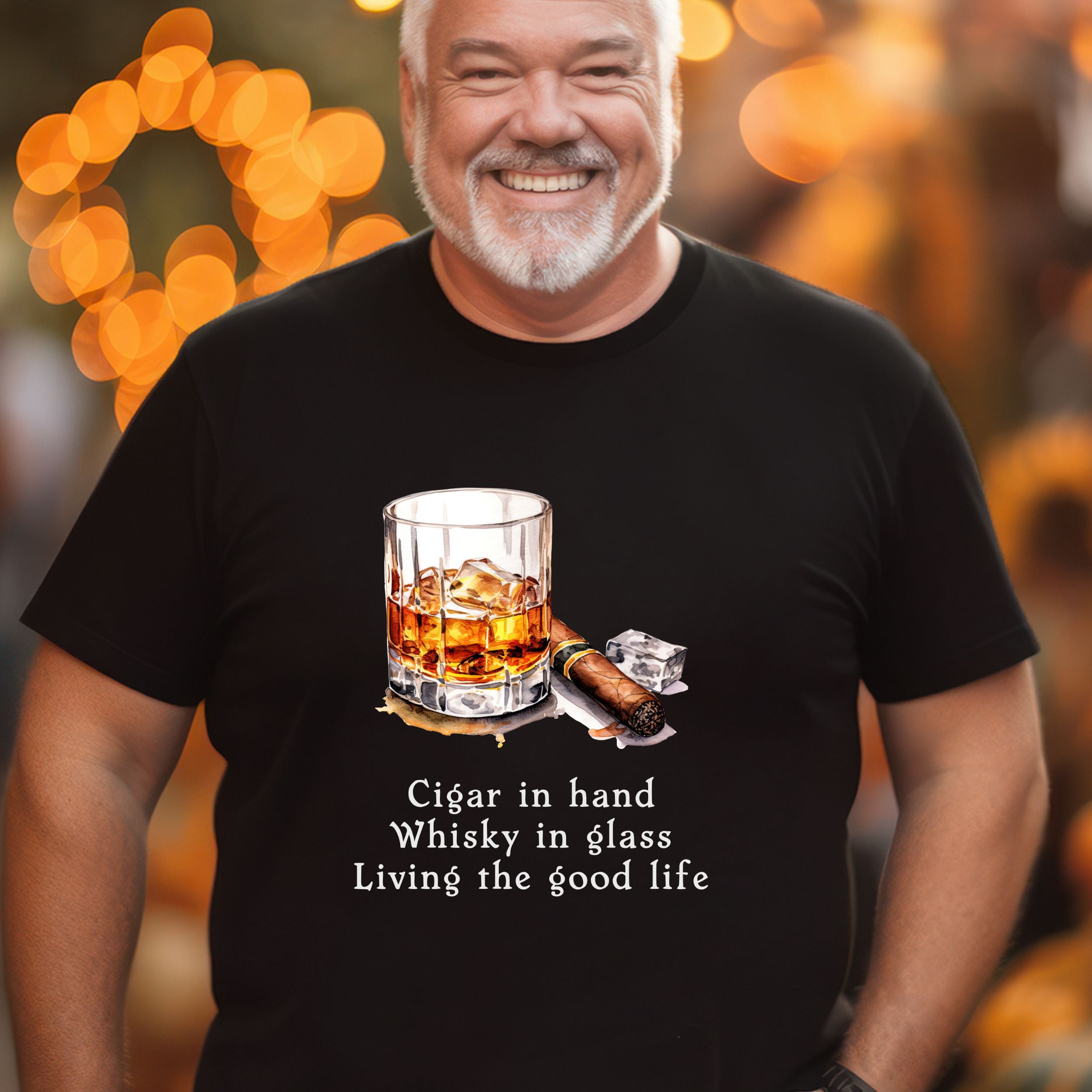 Cigar And Whisky T-Shirt For the Cigar Lover