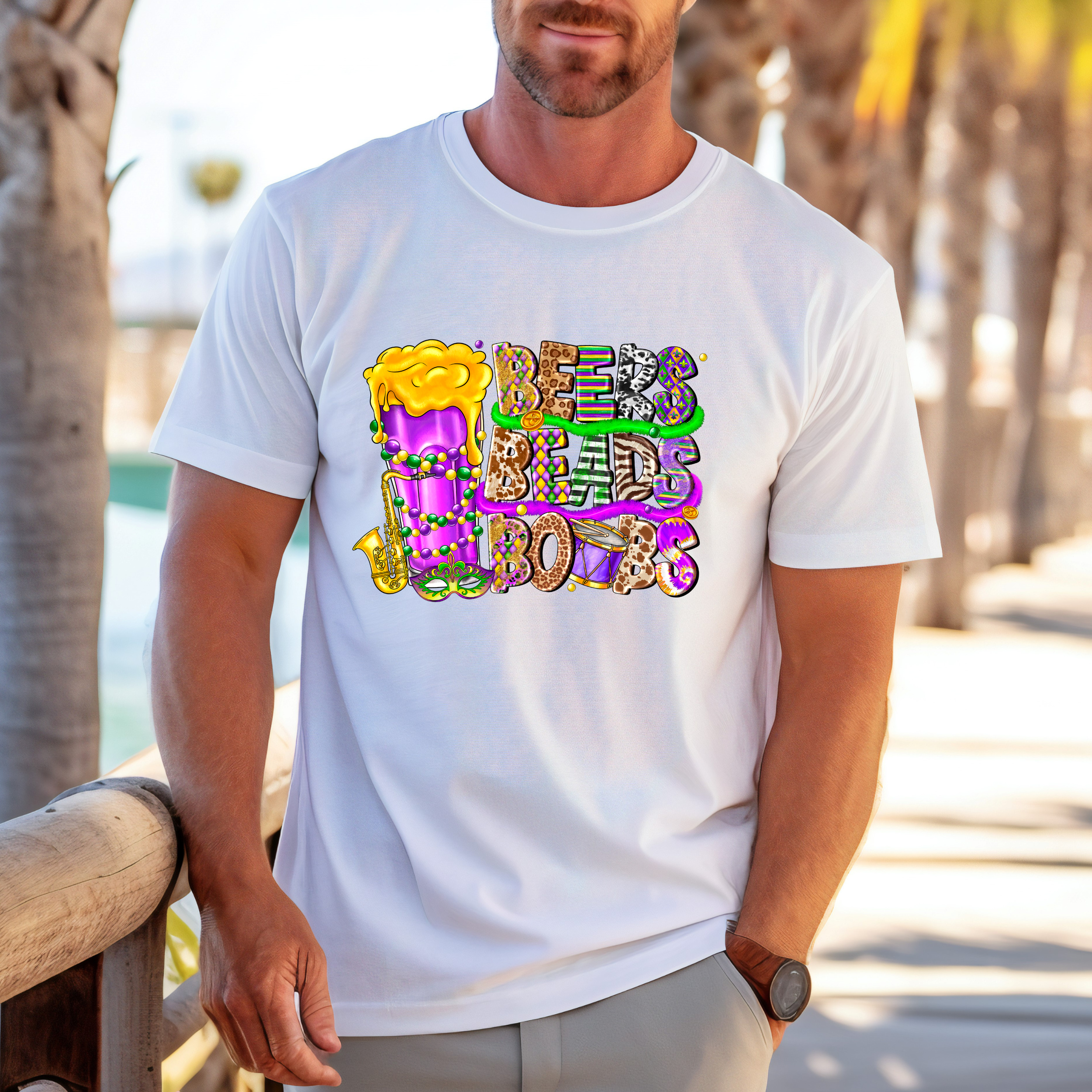 Beers Beads Boobs Shirt - Mardi Gras Festival Gift