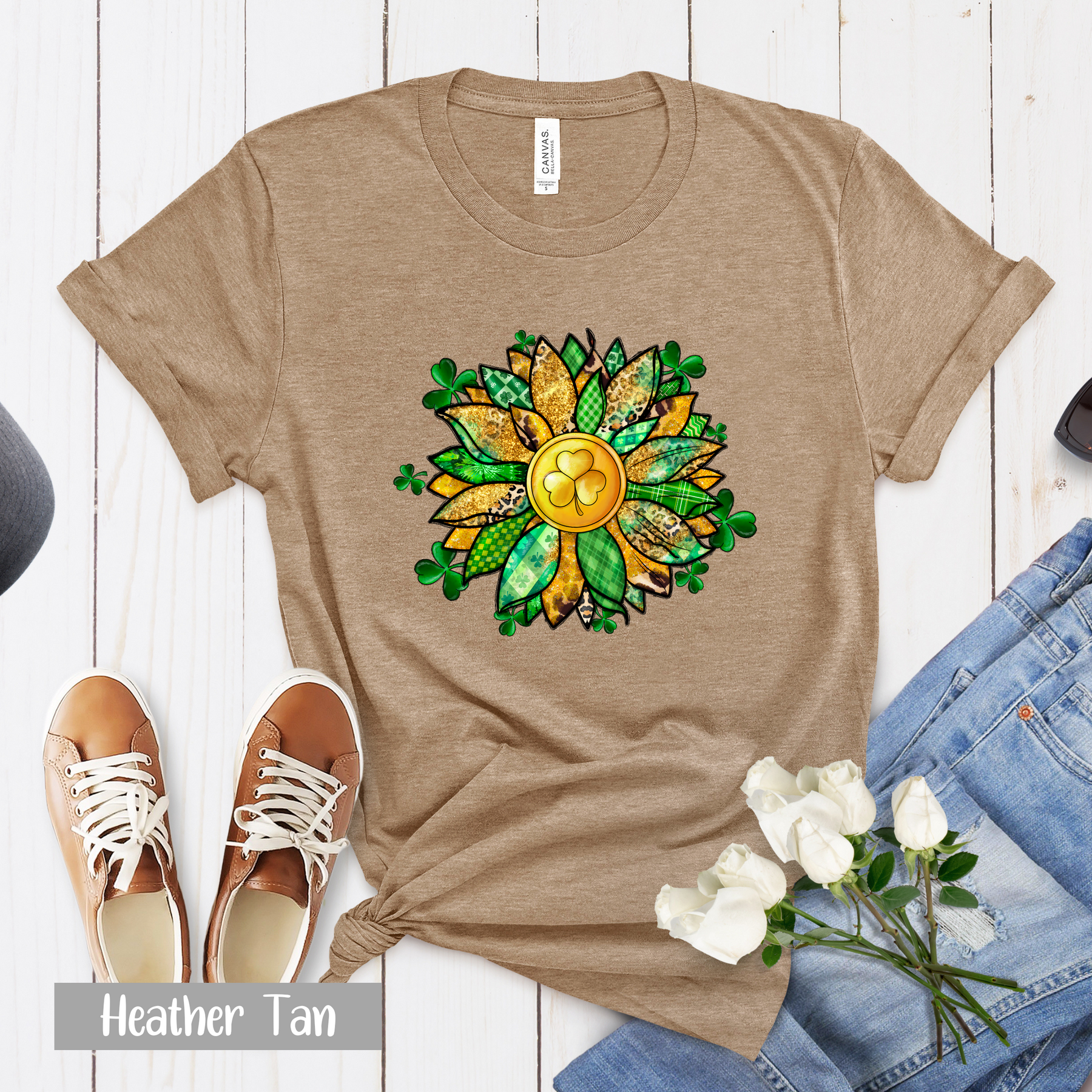 Lucky Shamrock Sunflower Shirt - St. Patrick's Day Gift