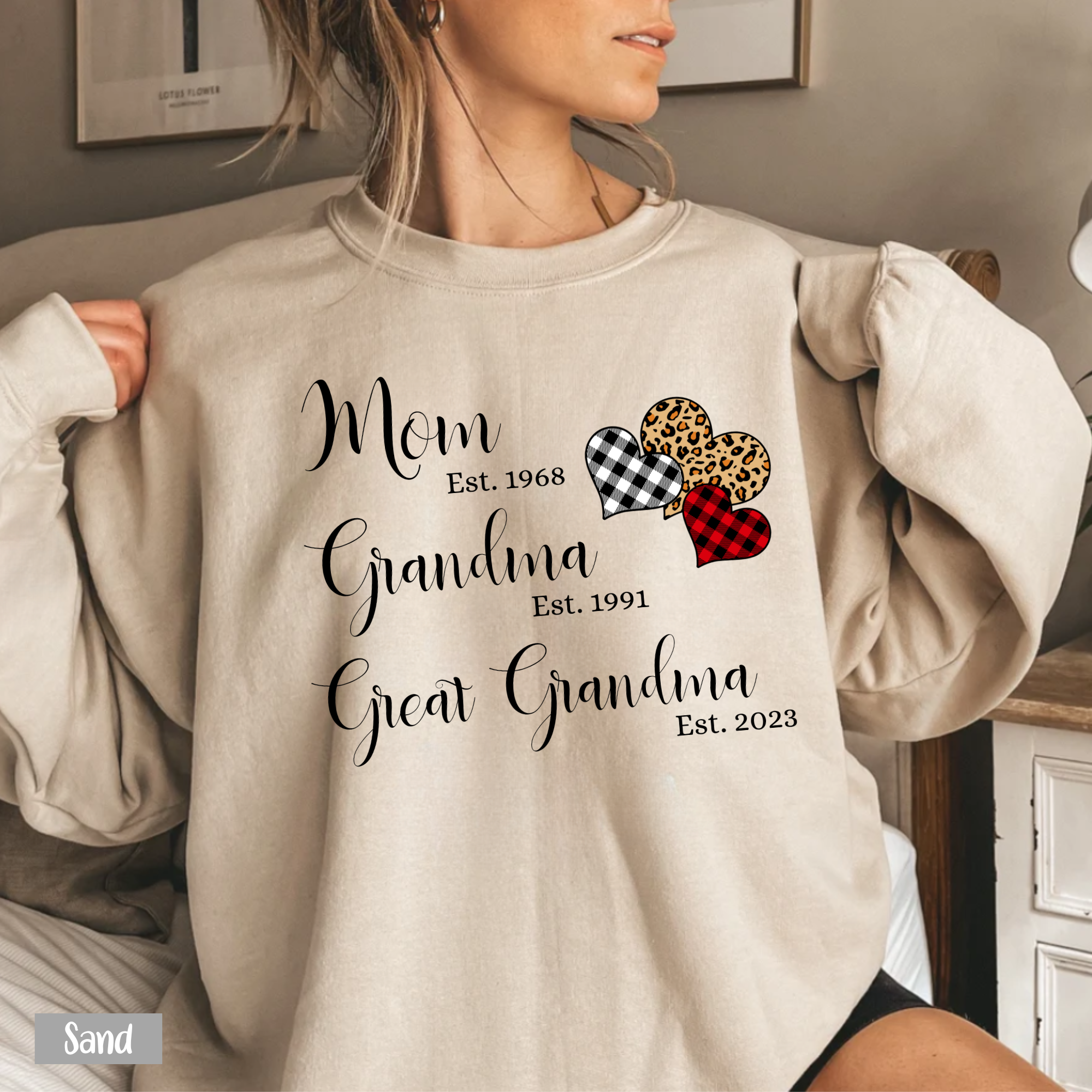 Personalized Mom Grandma Great-Grandma Sweatshirt - Gift For Her