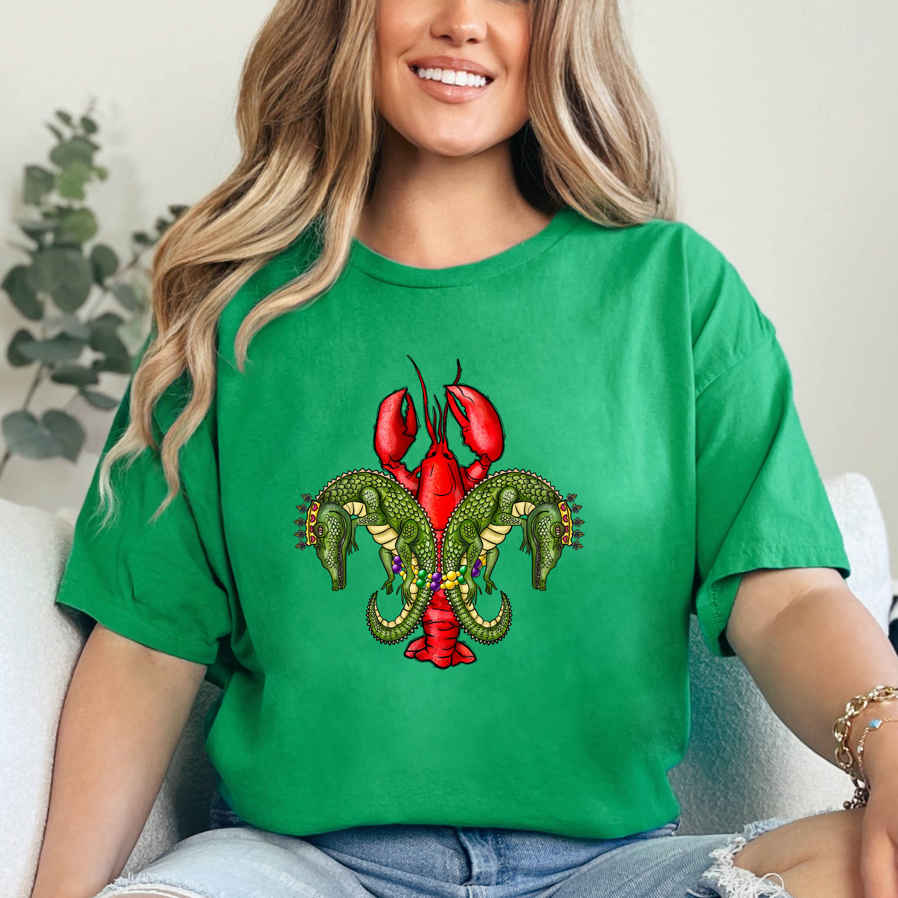 Crawfish and Crocodile Mardi Gras Carnival Shirt - Mardi Gras Gift