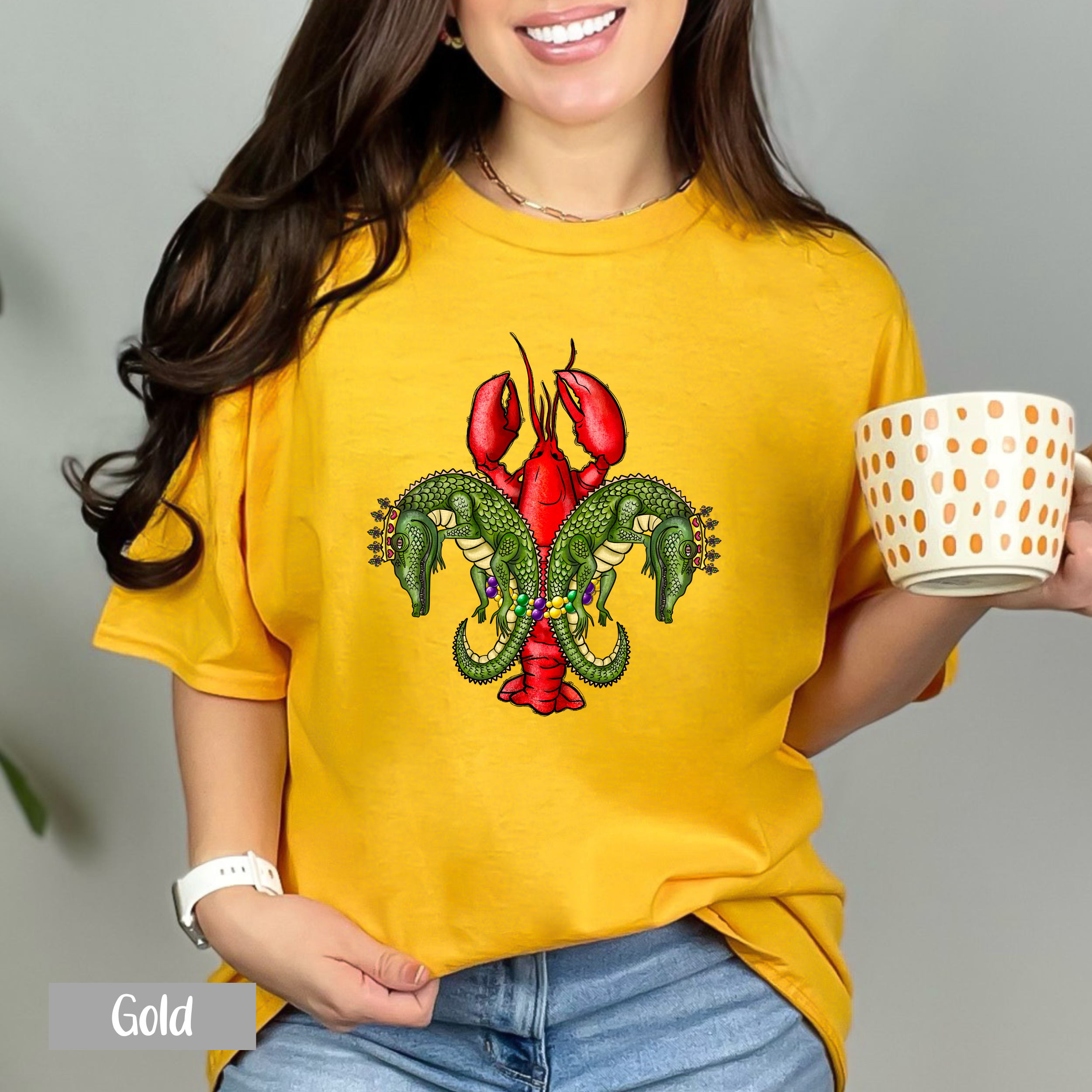 Crawfish and Crocodile Mardi Gras Carnival Shirt - Mardi Gras Gift