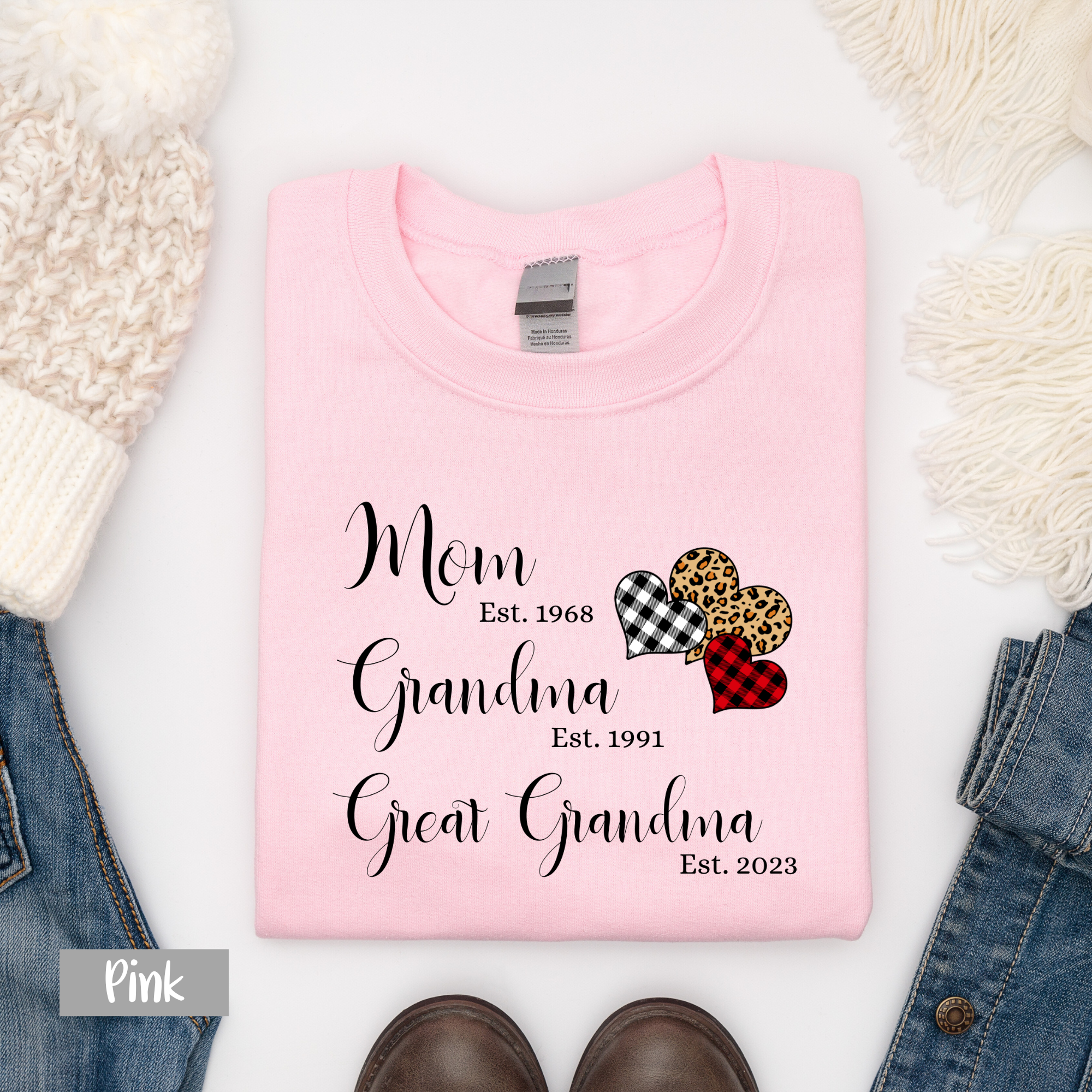 Personalized Mom Grandma Great-Grandma Sweatshirt - Gift For Her