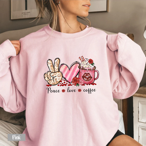 Peace Love Coffee Shirt - Valentines Day Sweatshirt