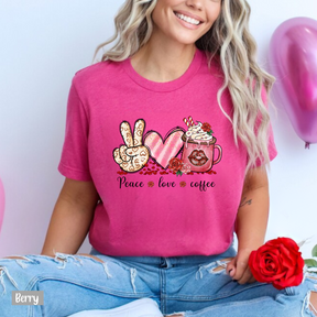 Peace Love Coffee Shirt - Valentines Day Sweatshirt