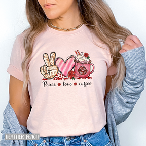 Peace Love Coffee Shirt - Valentines Day Sweatshirt