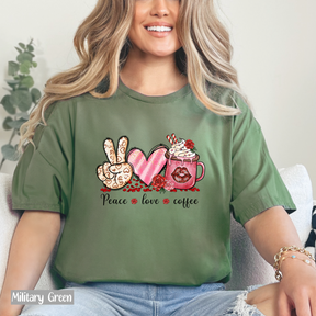 Peace Love Coffee Shirt - Valentines Day Sweatshirt