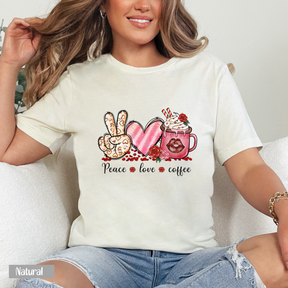 Peace Love Coffee Shirt - Valentines Day Sweatshirt