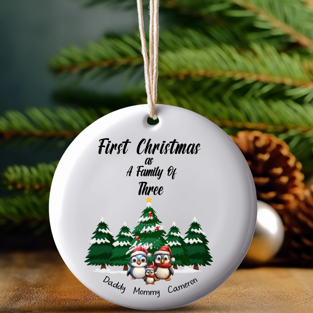 First Christmas As A Family - Personalized Family Ornament