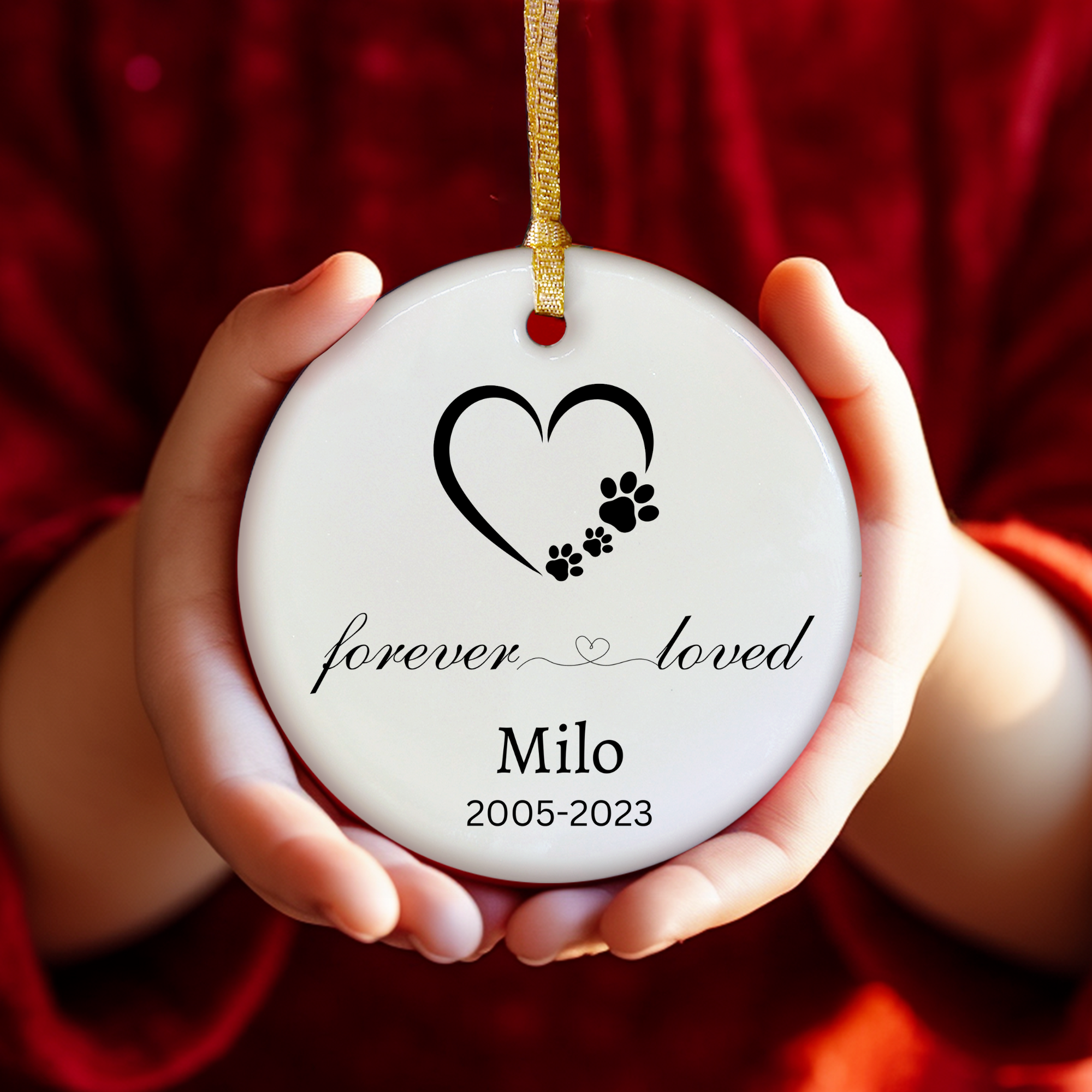 Dog Memorial Ornament - Personalized Pet Ornament Keepsake