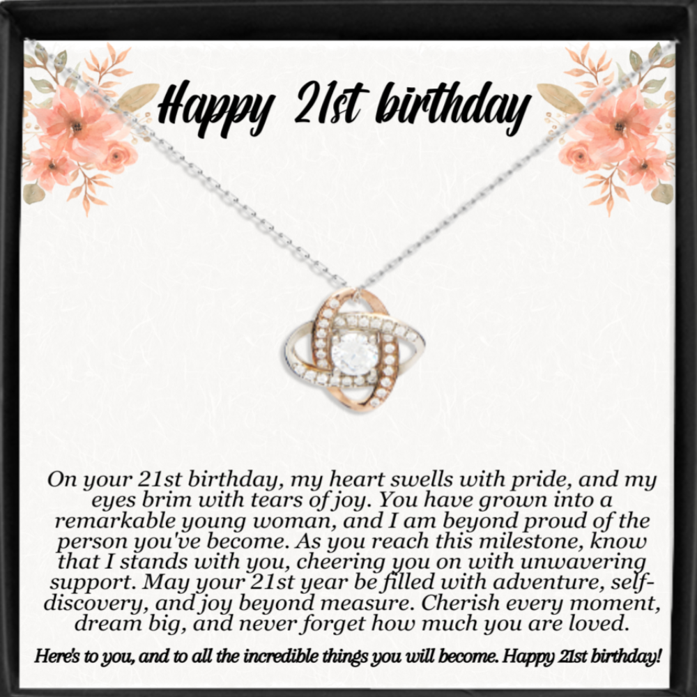 Girls 21st Birthday Gifts For Her Love Knot Necklace