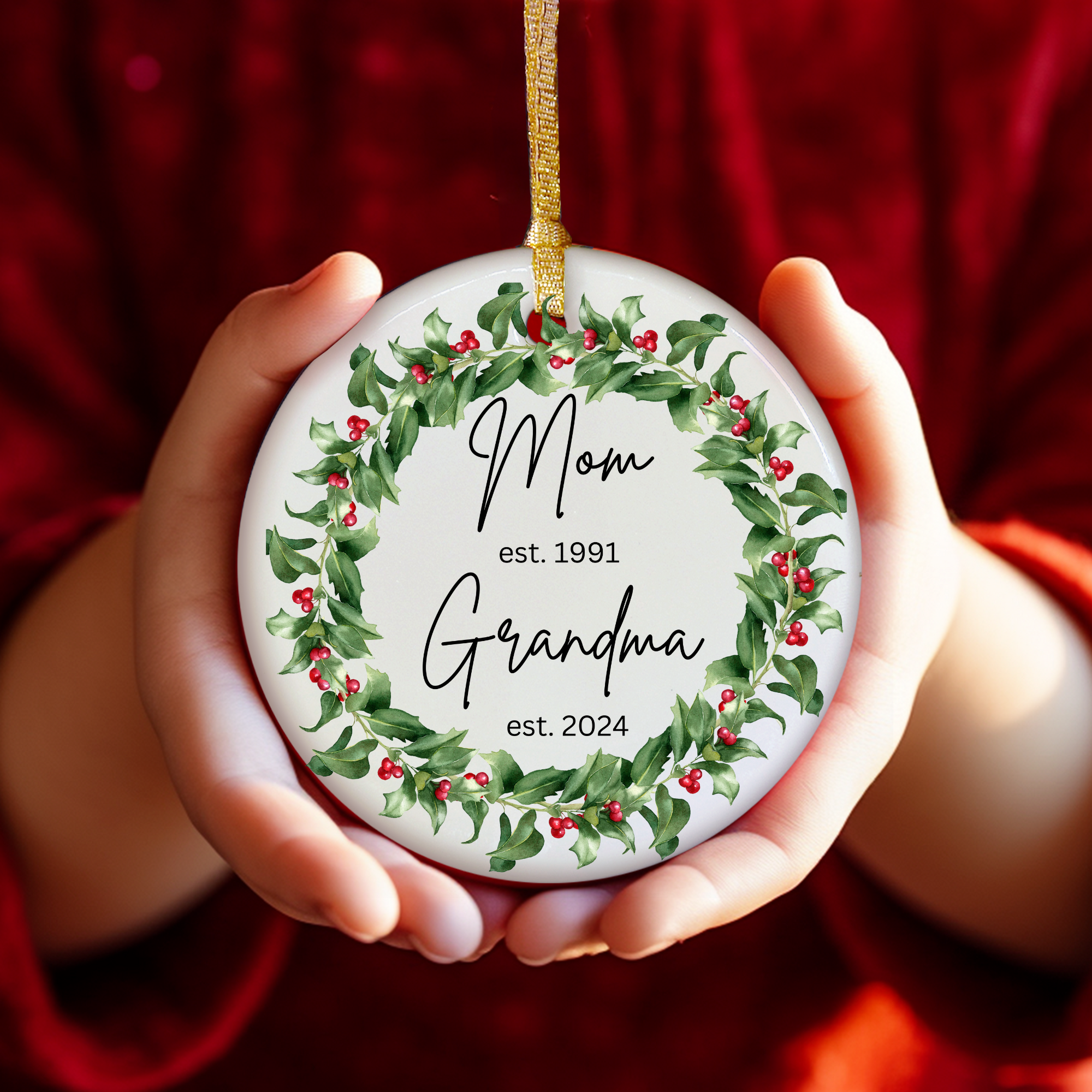 Pregnancy Announcement Ornament - Promoted To Grandma