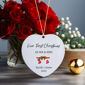 Our First Christmas Ornament As  Mr. and Mrs. - Personalized Gift Ornament