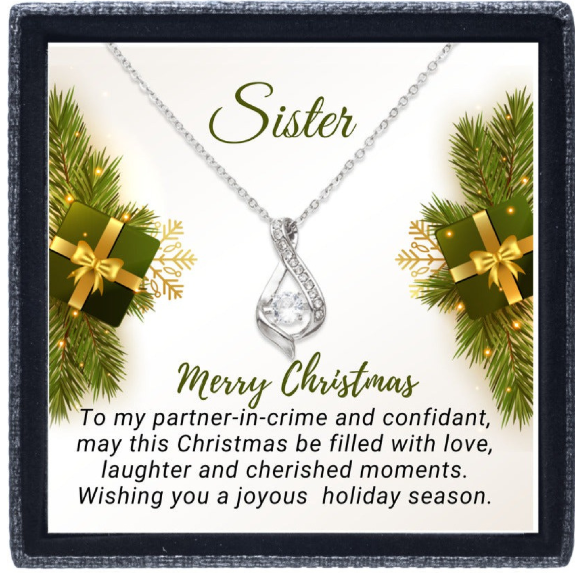 Sister Gift From Sister Necklace - Sister Christmas Gift