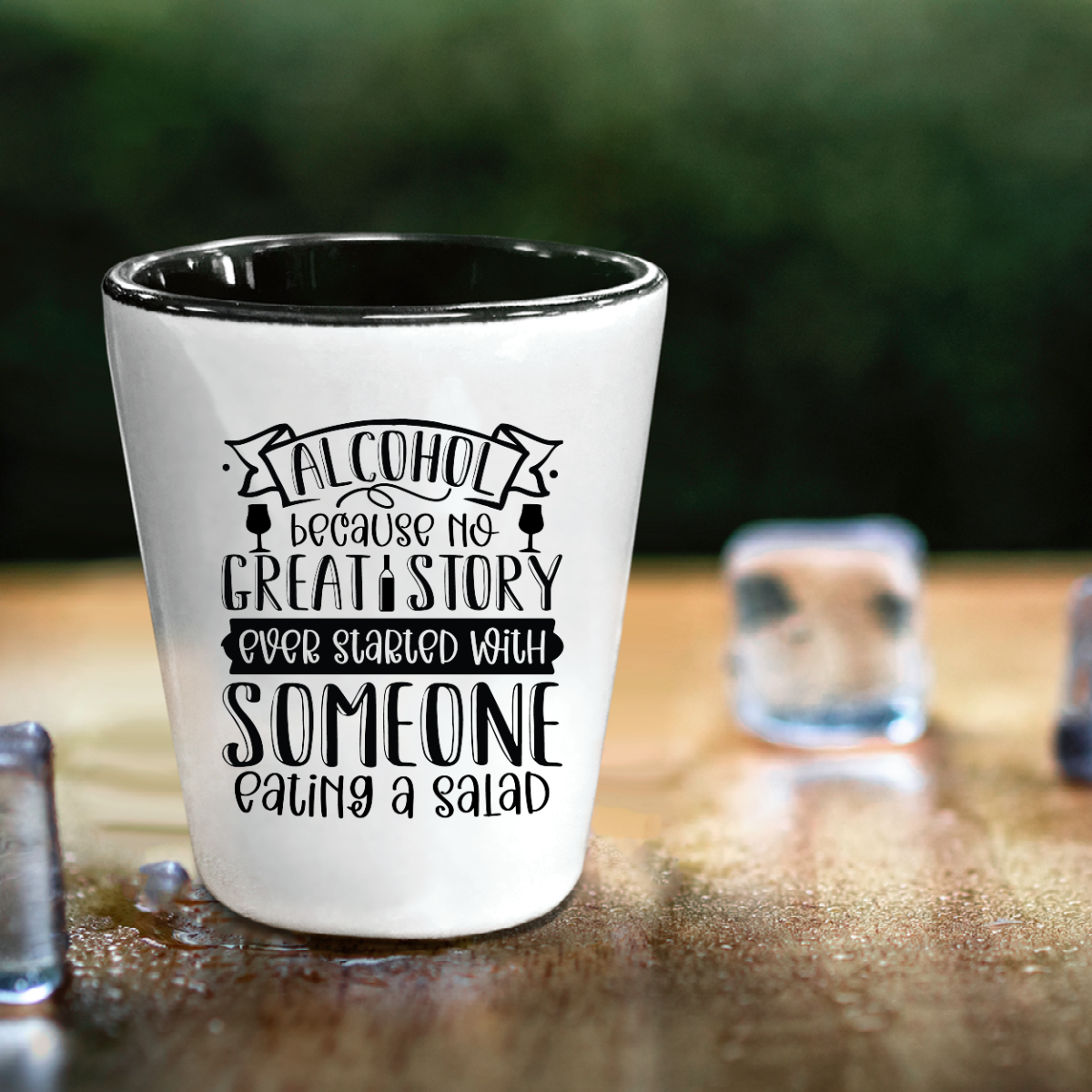 Alcohol Because No Great Story Ever Started With A Salad - Shot Glasses