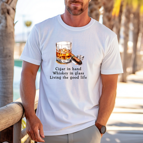Cigar And Whisky T-Shirt For the Cigar Lover