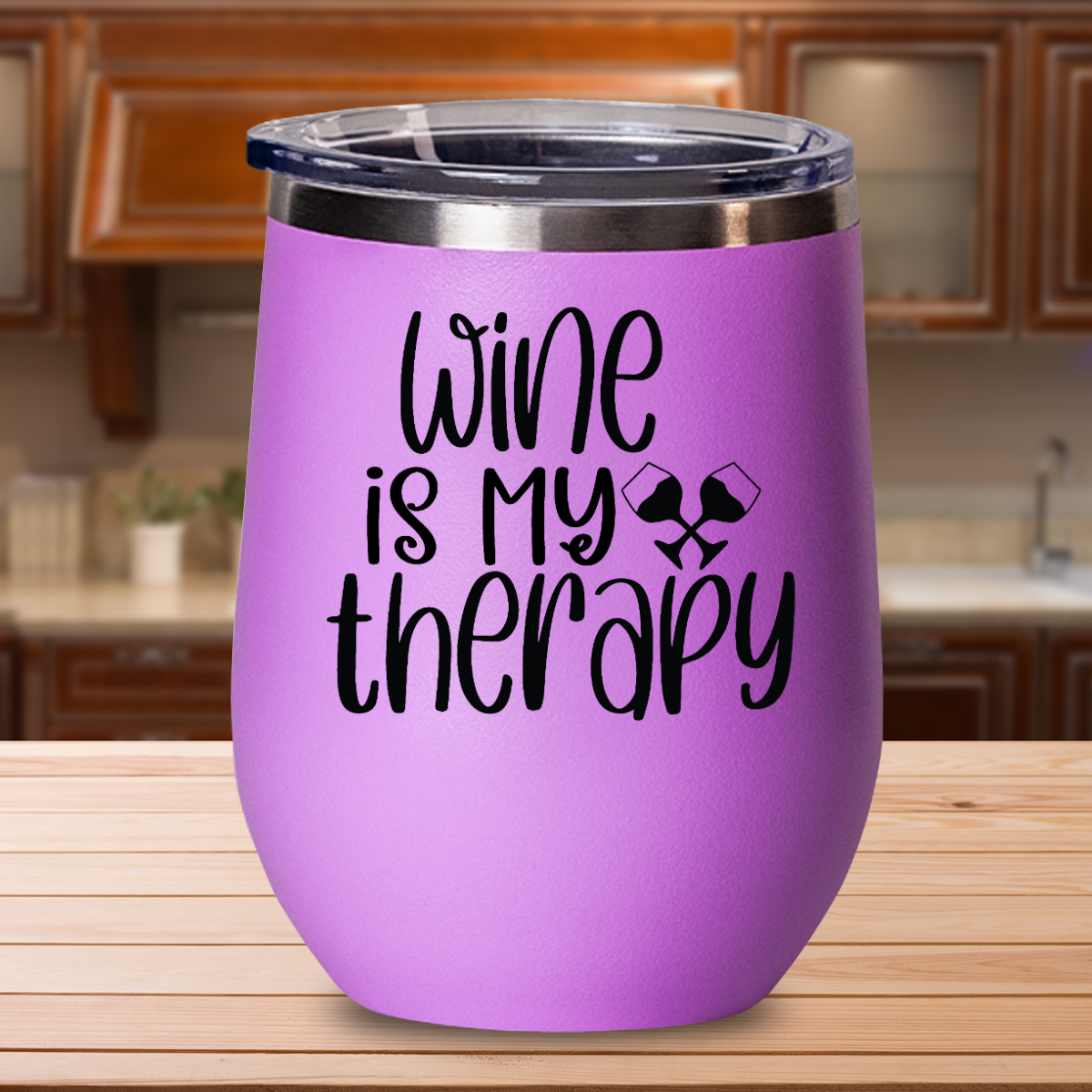 Wine Is My Therapy - 12oz Stainless Steel Insulated Wine Tumbler