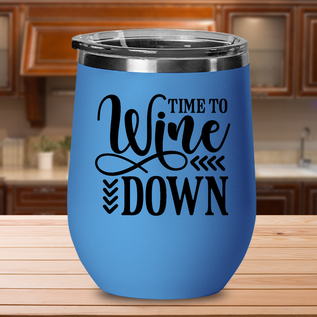 Time To Wine Down - 12oz Stainless Steel Insulated Wine Tumbler