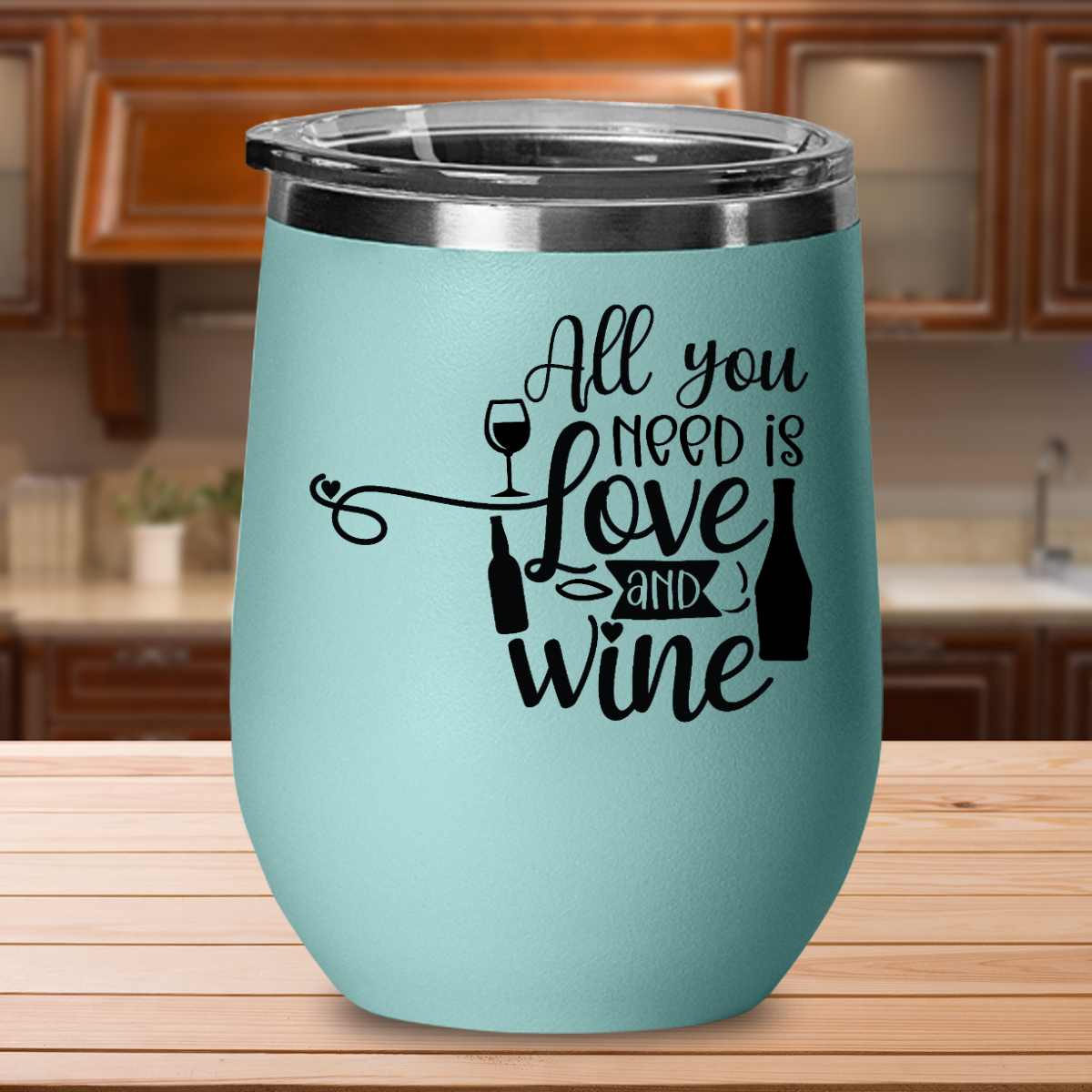 All You Need Is Love And Wine - 12oz Stainless Steel Insulated Wine Tumbler