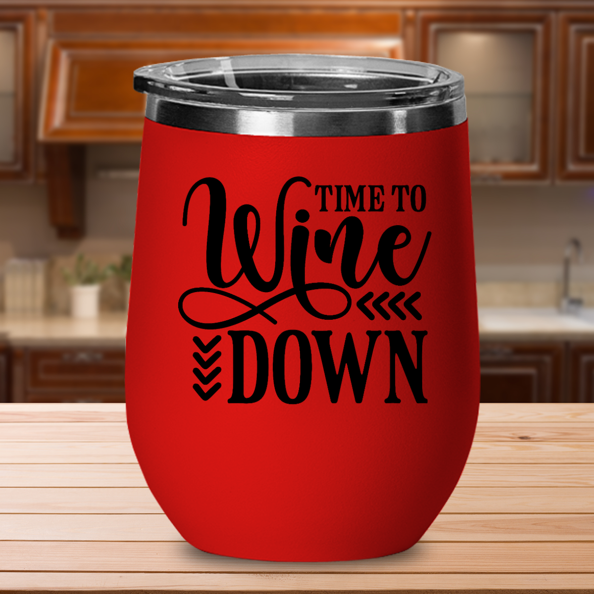 Time To Wine Down - 12oz Stainless Steel Insulated Wine Tumbler