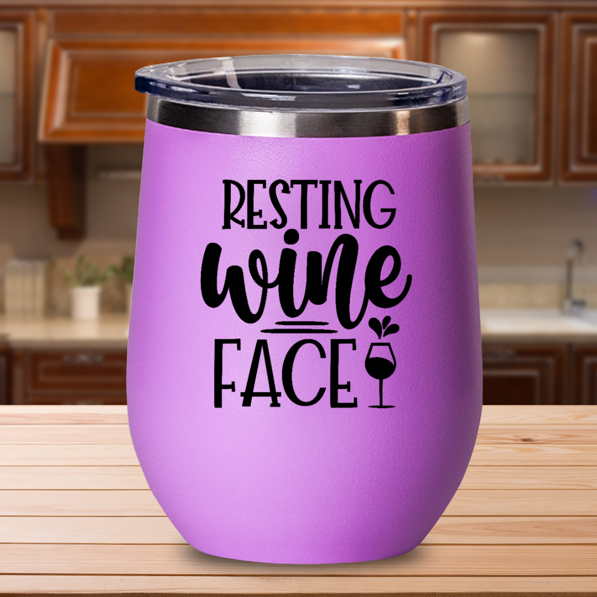 Resting Wine Face - 12oz Stainless Steel Insulated Wine Tumbler