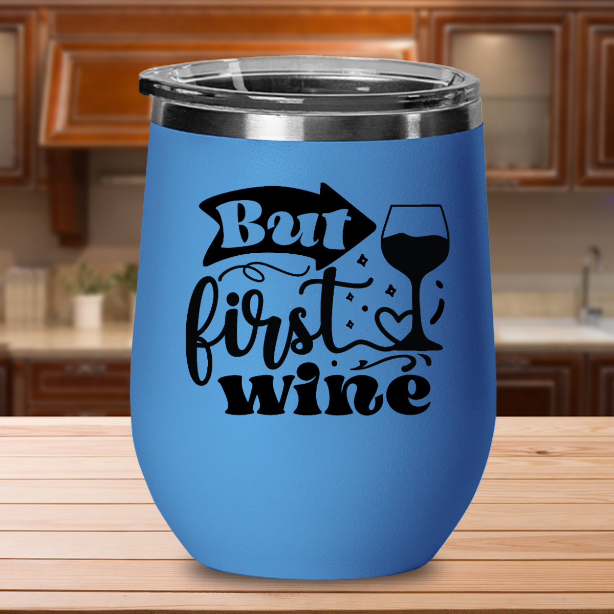 But First Wine - 12oz Stainless Steel Insulated Wine Tumbler