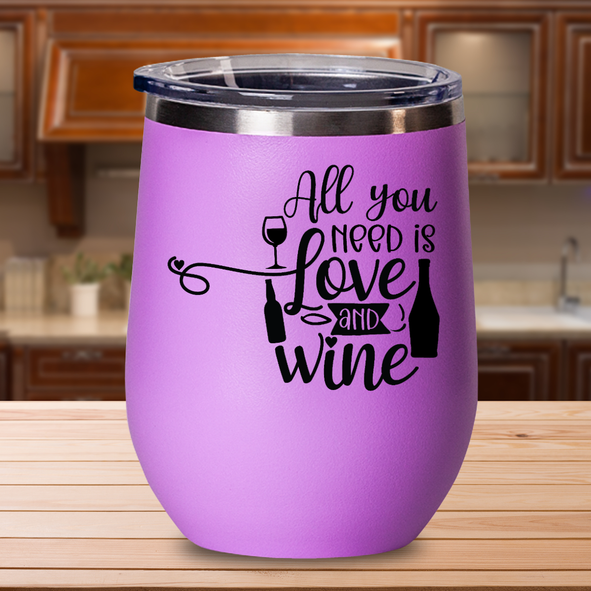 All You Need Is Love And Wine - 12oz Stainless Steel Insulated Wine Tumbler