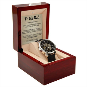 Dad Gift Custom Watch Gift For Dad Christmas Gift Watch For Men With Watch Box For Men Skeleton Watch For Fathers Day Gift From Daughter Gift