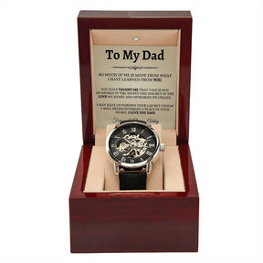 Dad Gift Custom Watch Gift For Dad Christmas Gift Watch For Men With Watch Box For Men Skeleton Watch For Fathers Day Gift From Daughter Gift