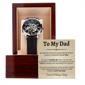 Dad Gift Custom Watch Gift For Dad Christmas Gift Watch For Men With Watch Box For Men Skeleton Watch For Fathers Day Gift From Daughter Gift