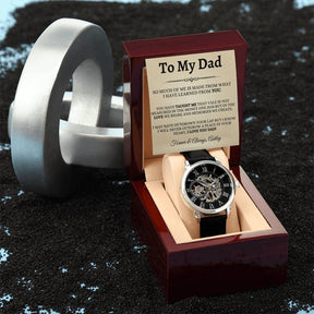 Dad Gift Custom Watch Gift For Dad Christmas Gift Watch For Men With Watch Box For Men Skeleton Watch For Fathers Day Gift From Daughter Gift