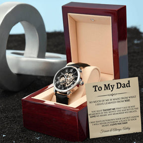 Dad Gift Custom Watch Gift For Dad Christmas Gift Watch For Men With Watch Box For Men Skeleton Watch For Fathers Day Gift From Daughter Gift