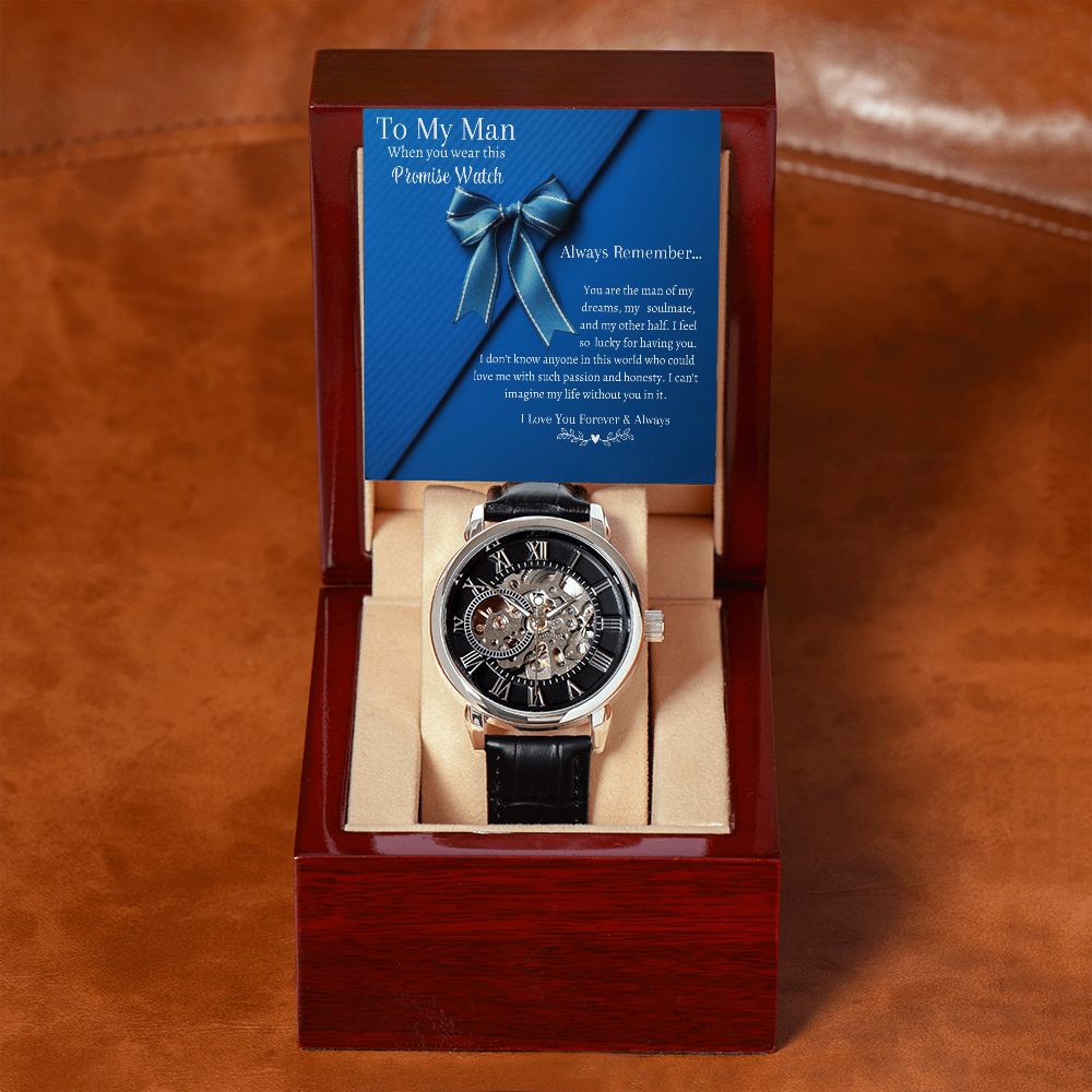 Men's Openwork Watch - Gifts for Husband or Boyfriend