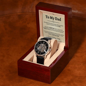 Dad Gift Custom Watch Gift For Dad Christmas Gift Watch For Men With Watch Box For Men Skeleton Watch For Fathers Day Gift From Daughter Gift