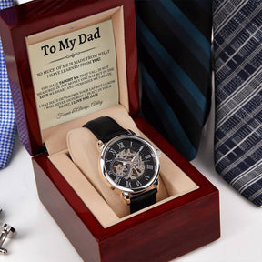 Dad Gift Custom Watch Gift For Dad Christmas Gift Watch For Men With Watch Box For Men Skeleton Watch For Fathers Day Gift From Daughter Gift