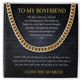 Cuban Link Promise Necklace for Boyfriend