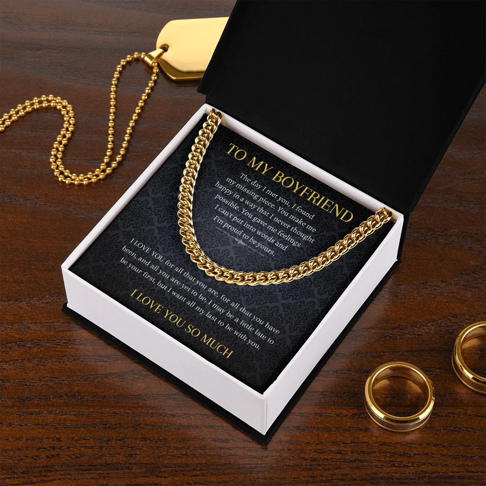 Cuban Link Promise Necklace for Boyfriend